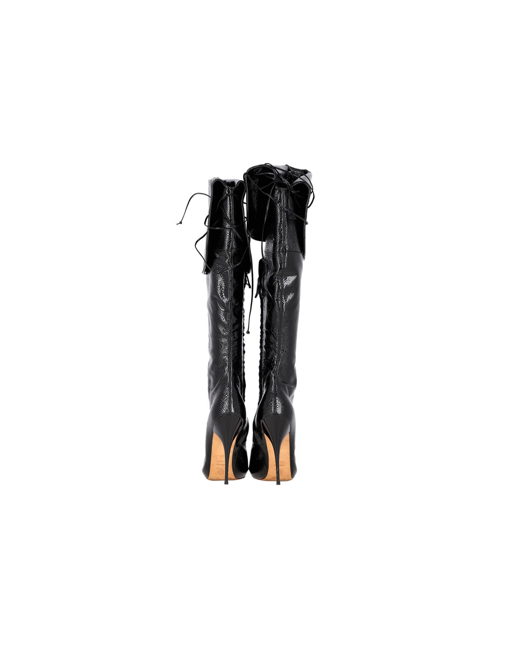 Alexander McQueen Over-The-Knee Boots in Black Leather