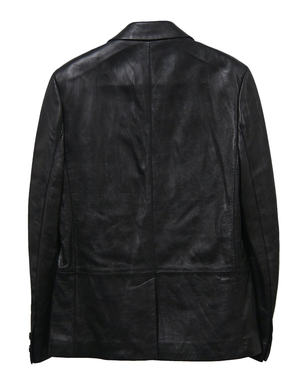 Saint Laurent Double-Breasted Jacket in Black Leather