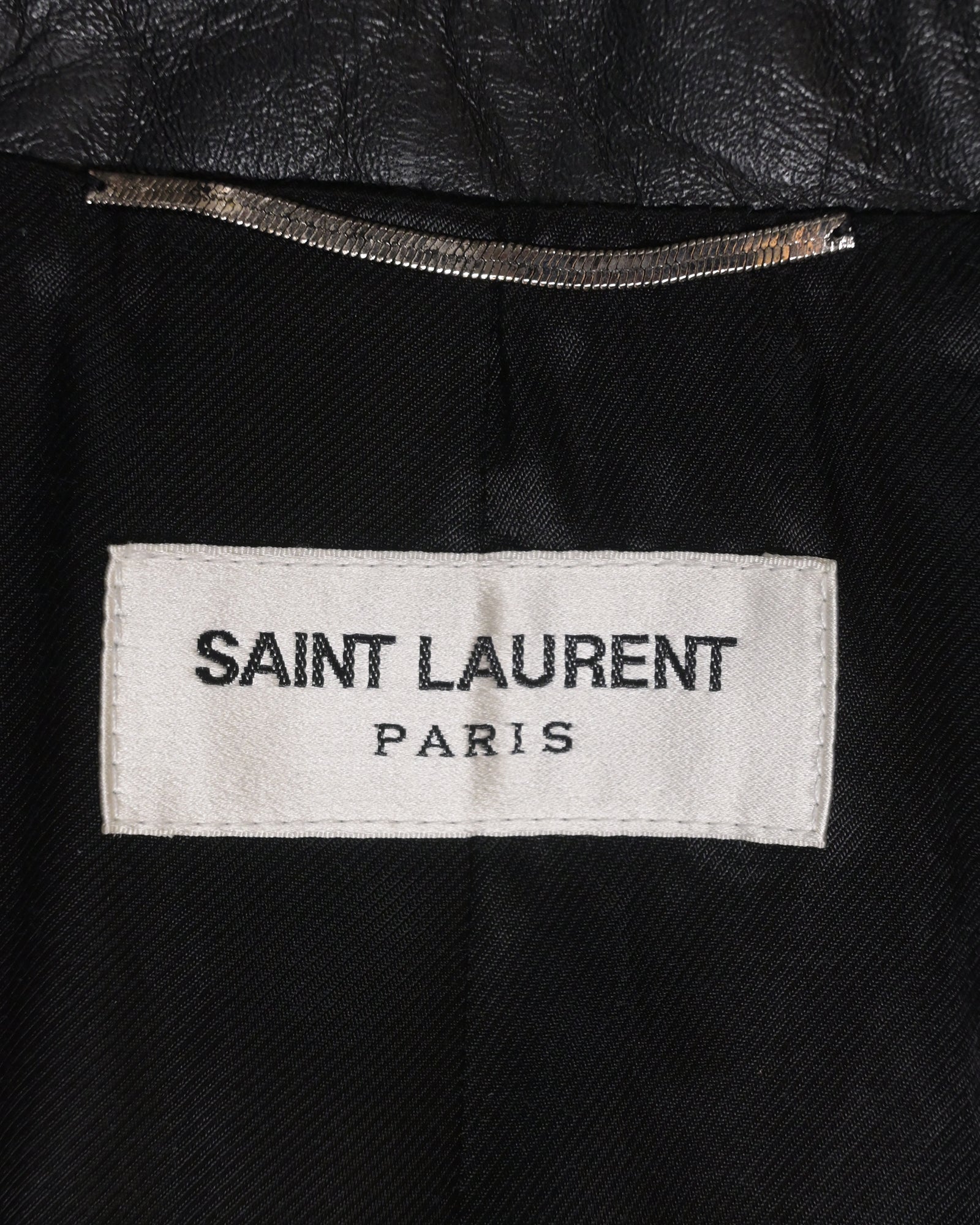 Saint Laurent Double-Breasted Jacket in Black Leather