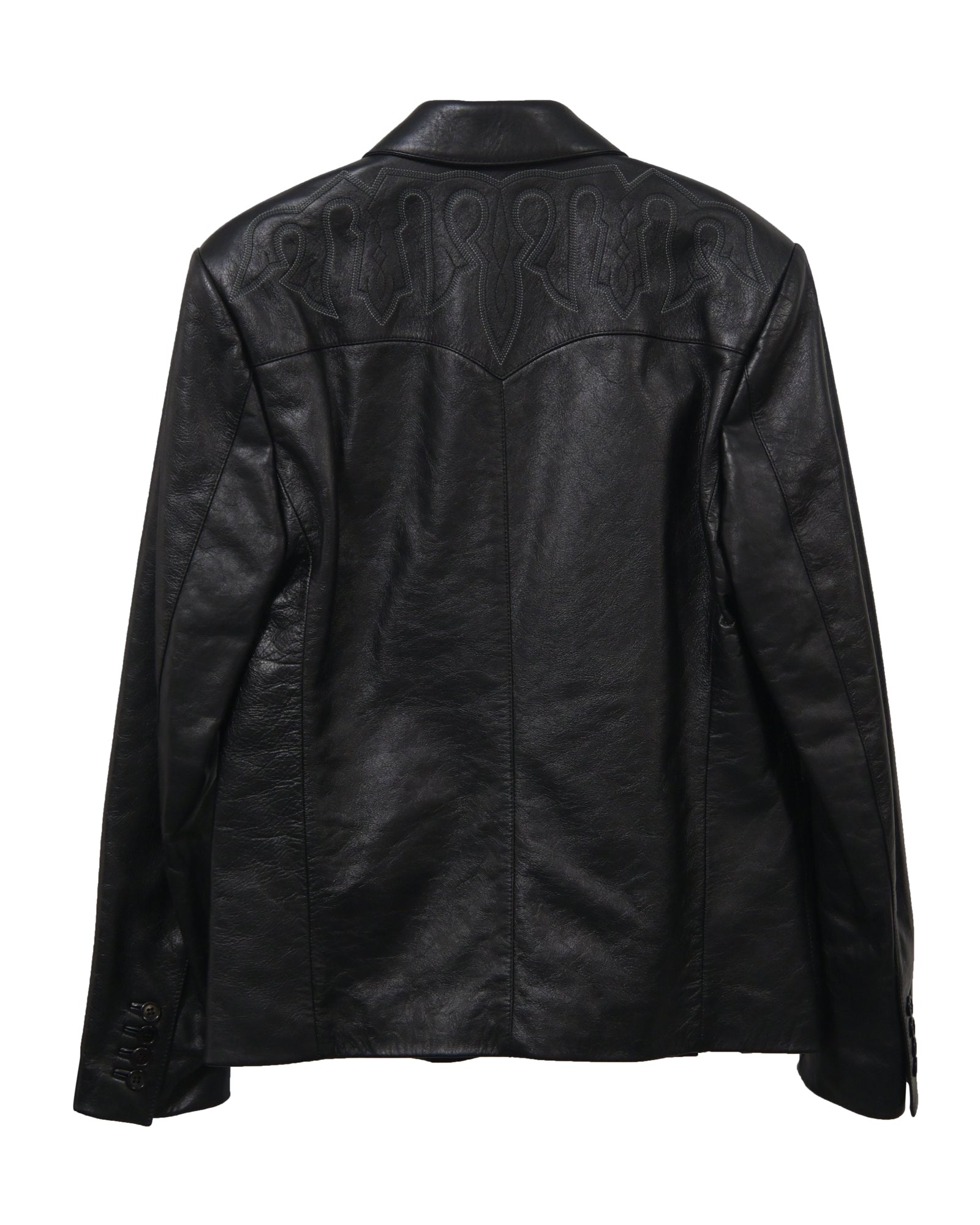 Saint Laurent Western Blazer Jacket in Black Leather