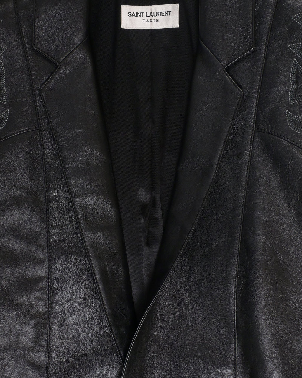 Saint Laurent Western Blazer Jacket in Black Leather
