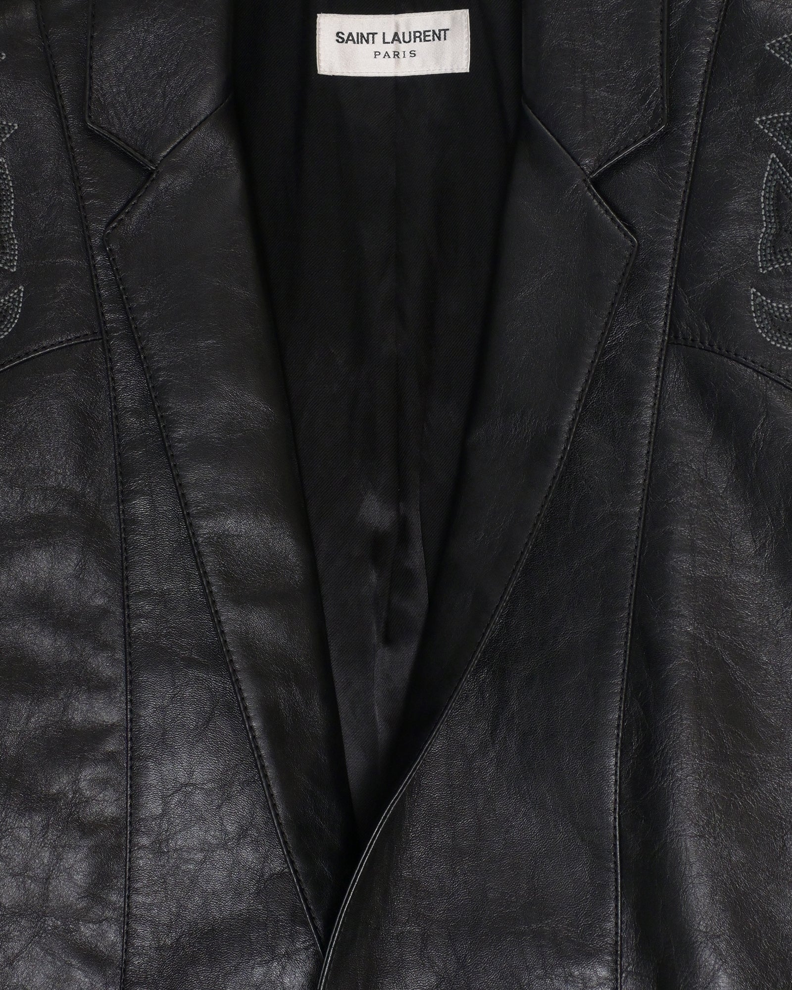 Saint Laurent Western Blazer Jacket in Black Leather