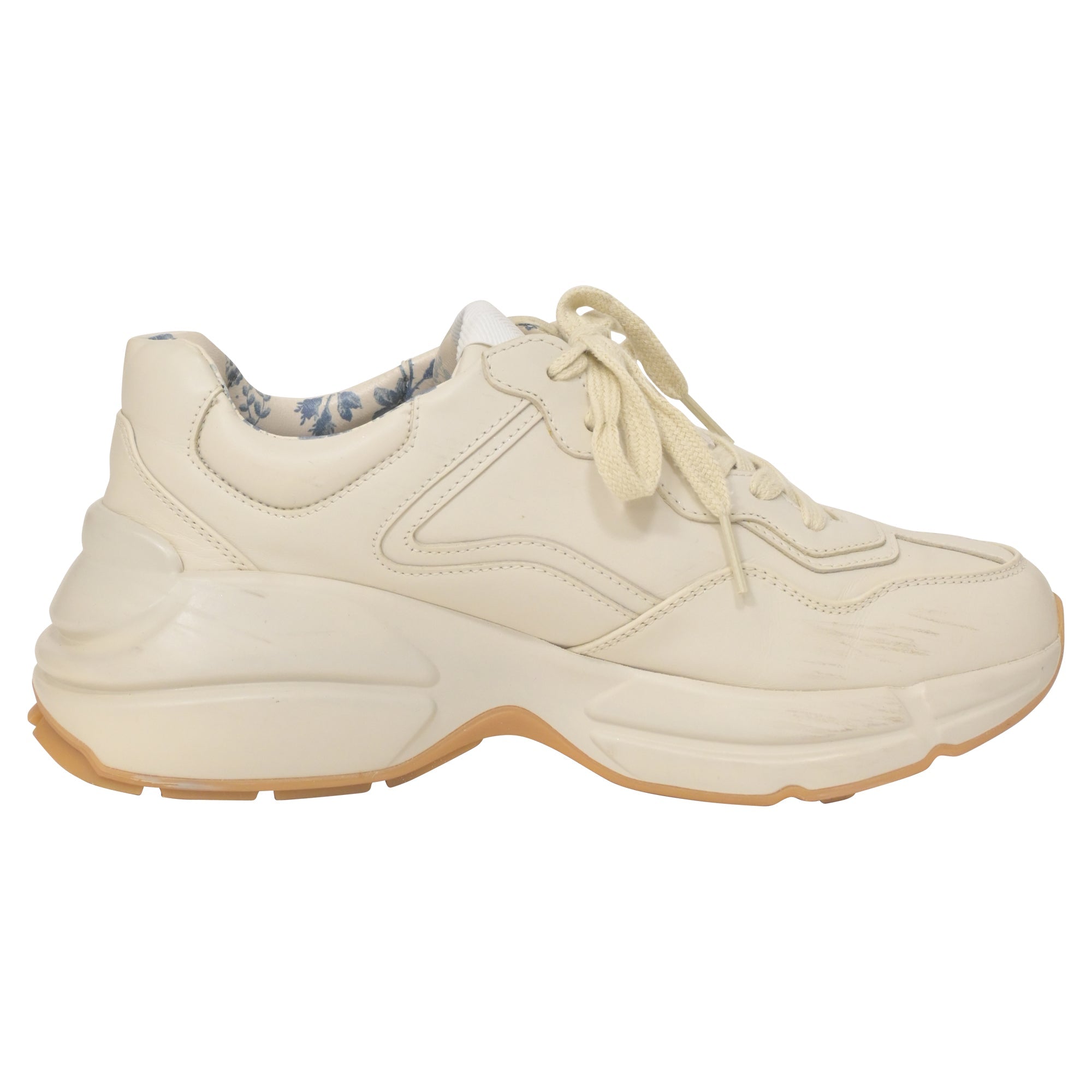 Gucci Rhyton Glitter Gucci Sneakers in White Leather