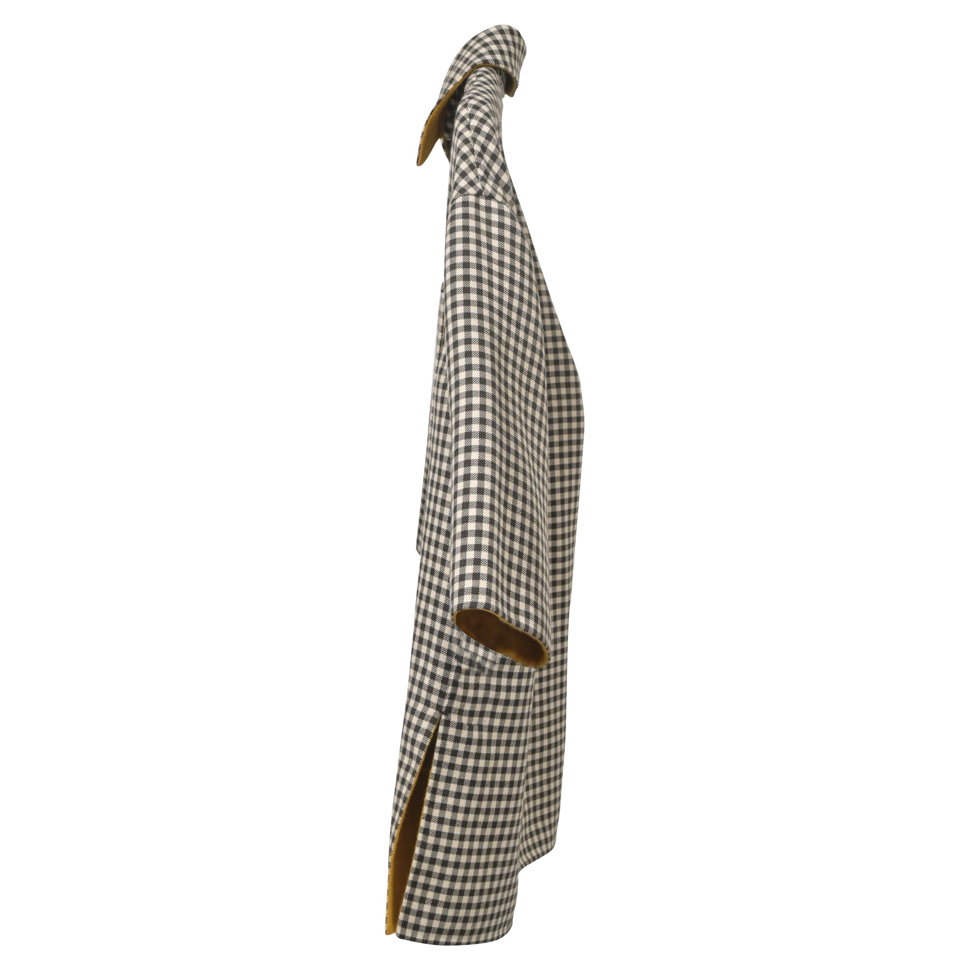 Fendi Check Coat in Brown Wool
