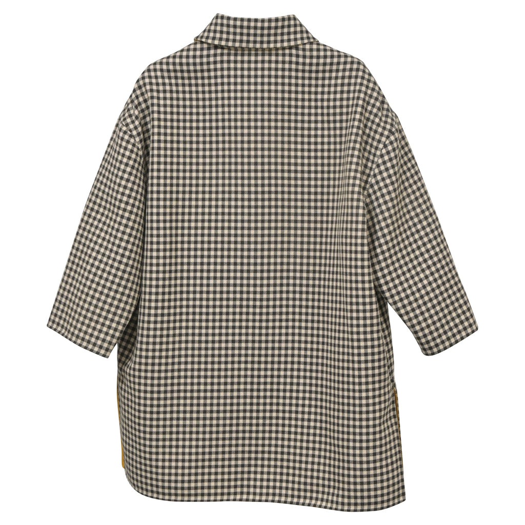 Fendi Check Coat in Brown Wool