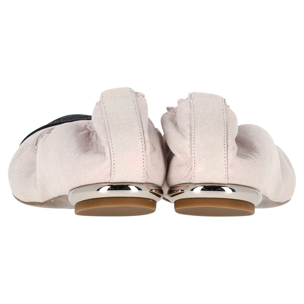 Chanel CC Cap Toe Scrunch Ballet Flats in Pink Canvas