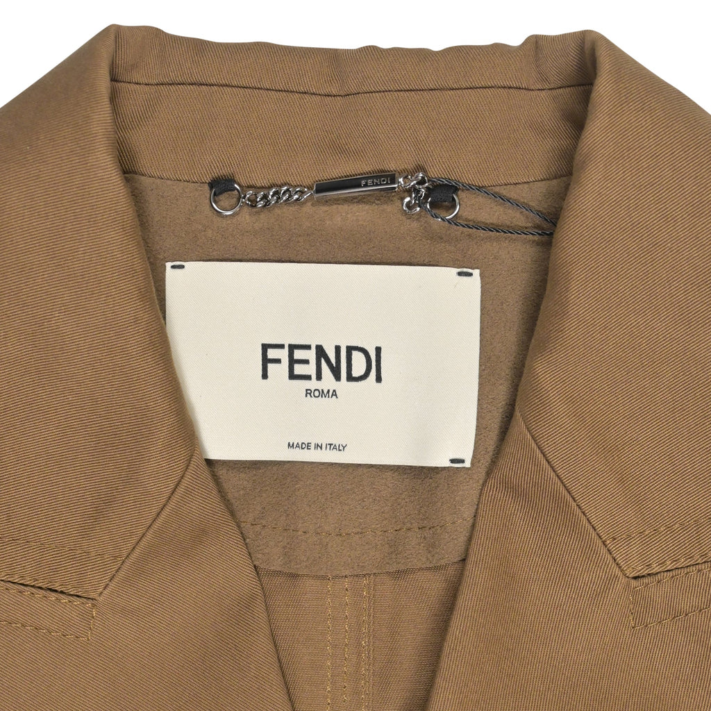 Fendi Double-Breasted Blazer in Brown Cotton