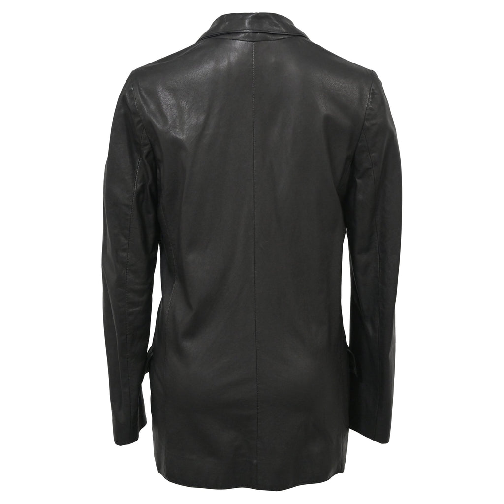 Bottega Veneta Single-Breasted Jacket in Black Leather