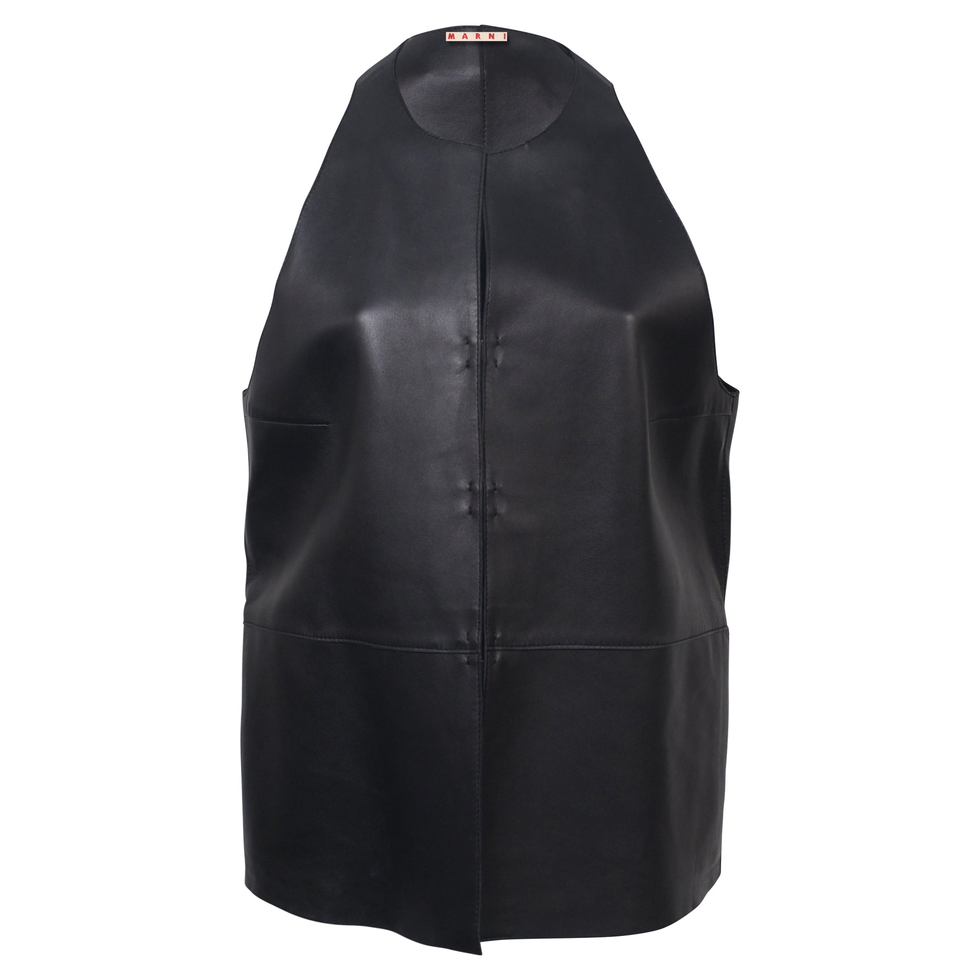 Marni Vest in Black Leather