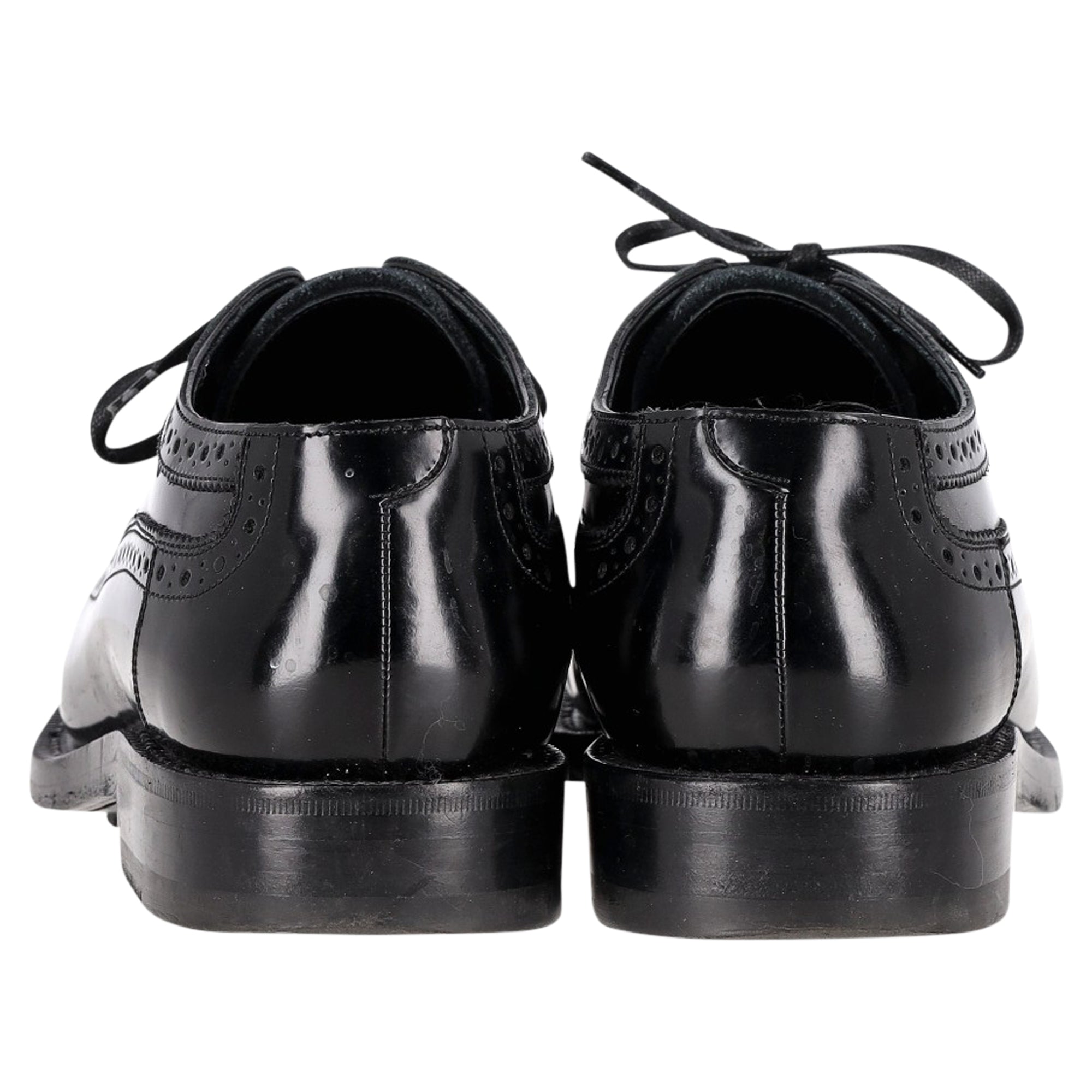 Celine Brogue Lace-Up Oxfords in Black Calfskin leather