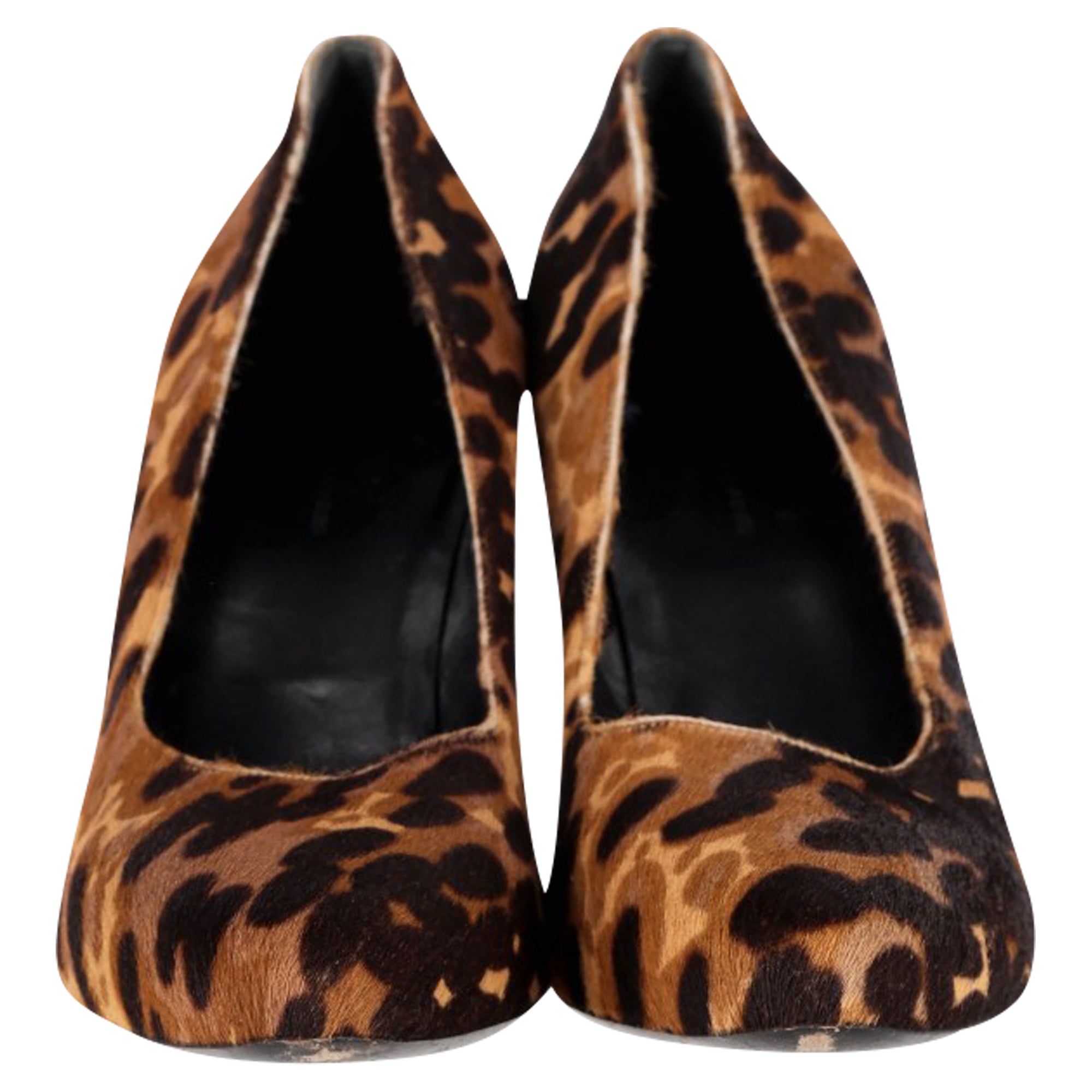 Women's Balenciaga Leopard Print Pumps in Multicolor Pony Hair