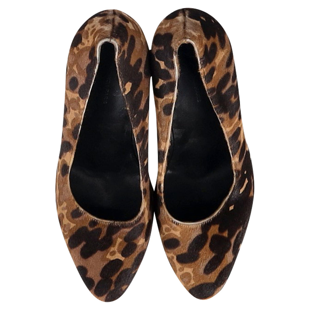 Women's Balenciaga Leopard Print Pumps in Multicolor Pony Hair
