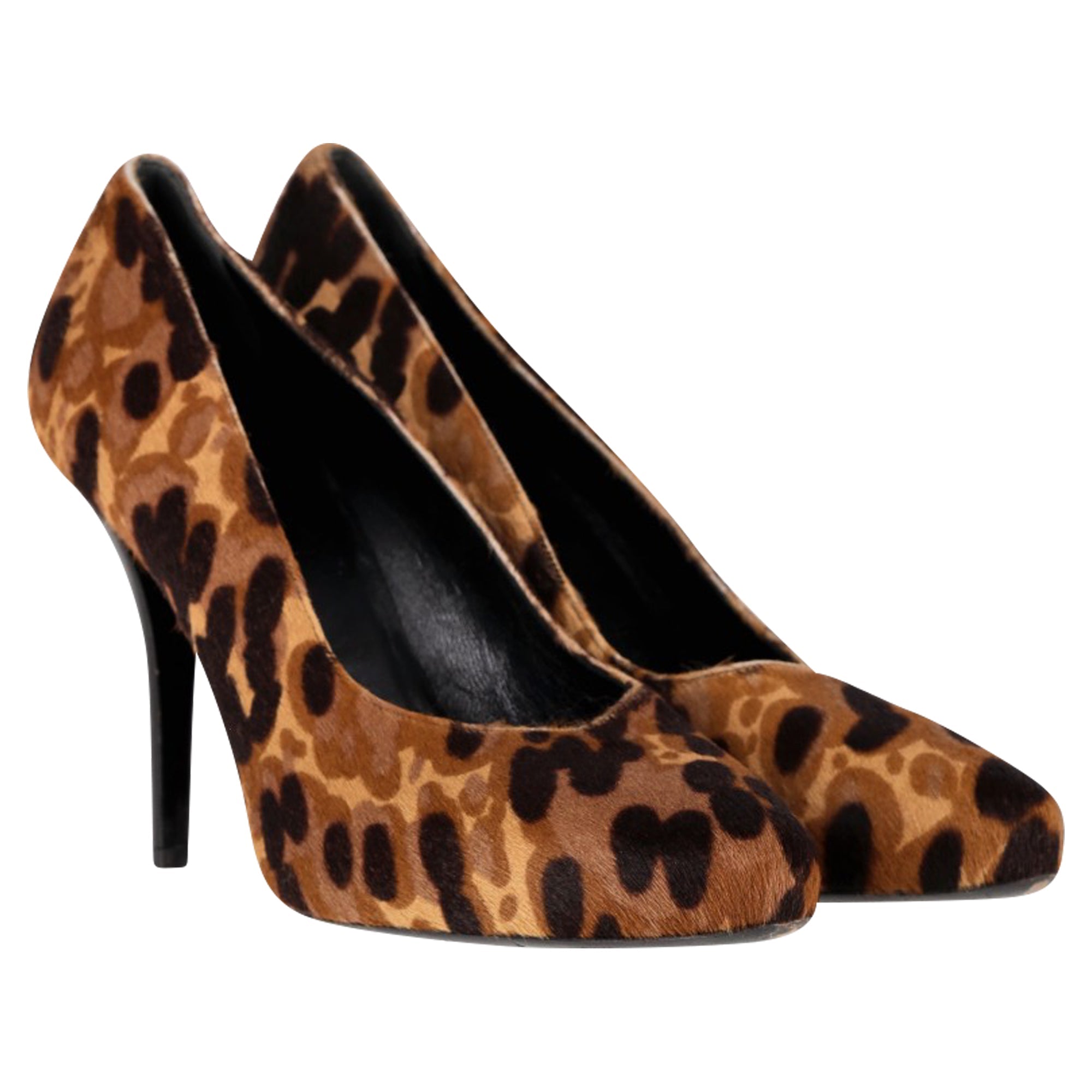 Women's Balenciaga Leopard Print Pumps in Multicolor Pony Hair