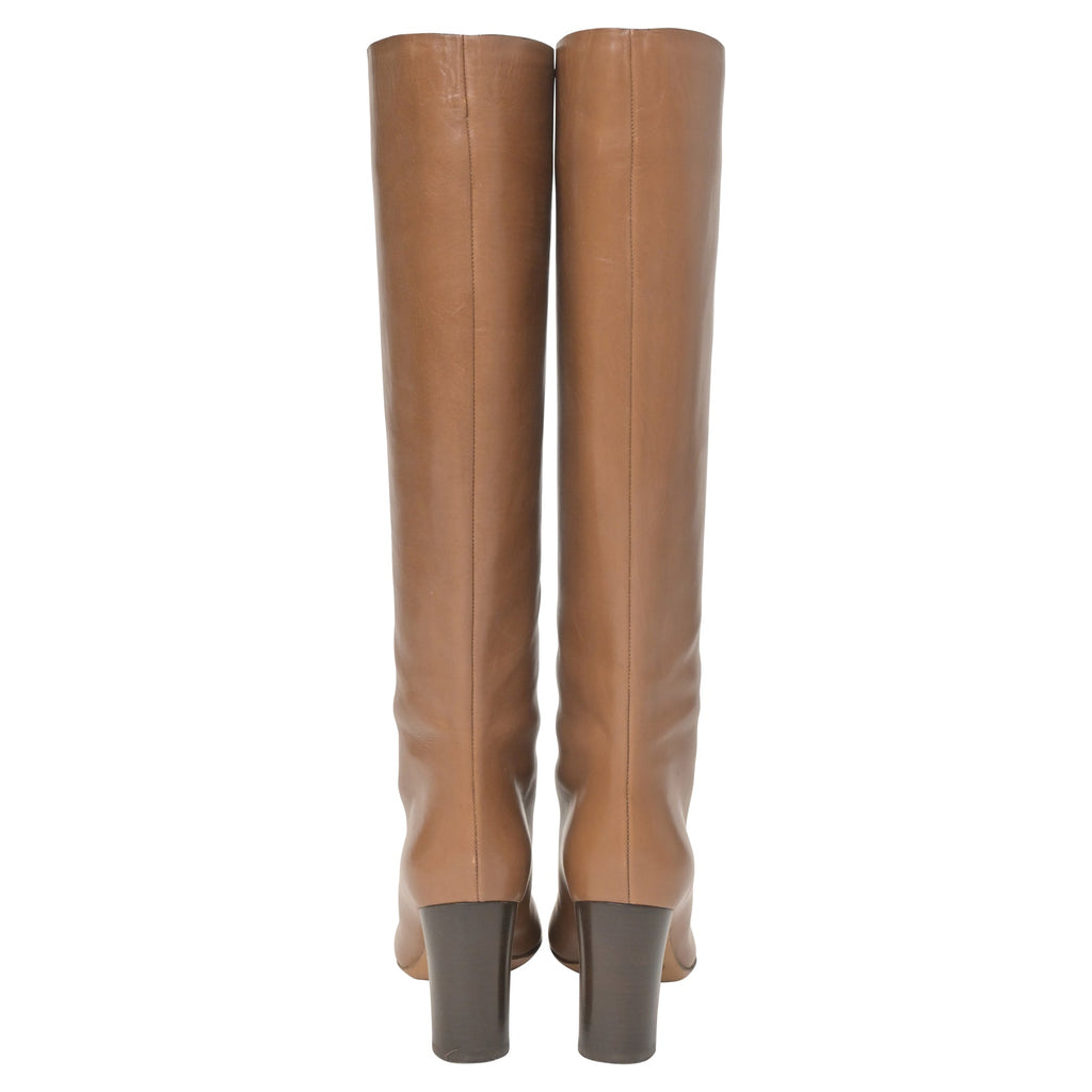 Chloe Knee Boots in Brown Leather