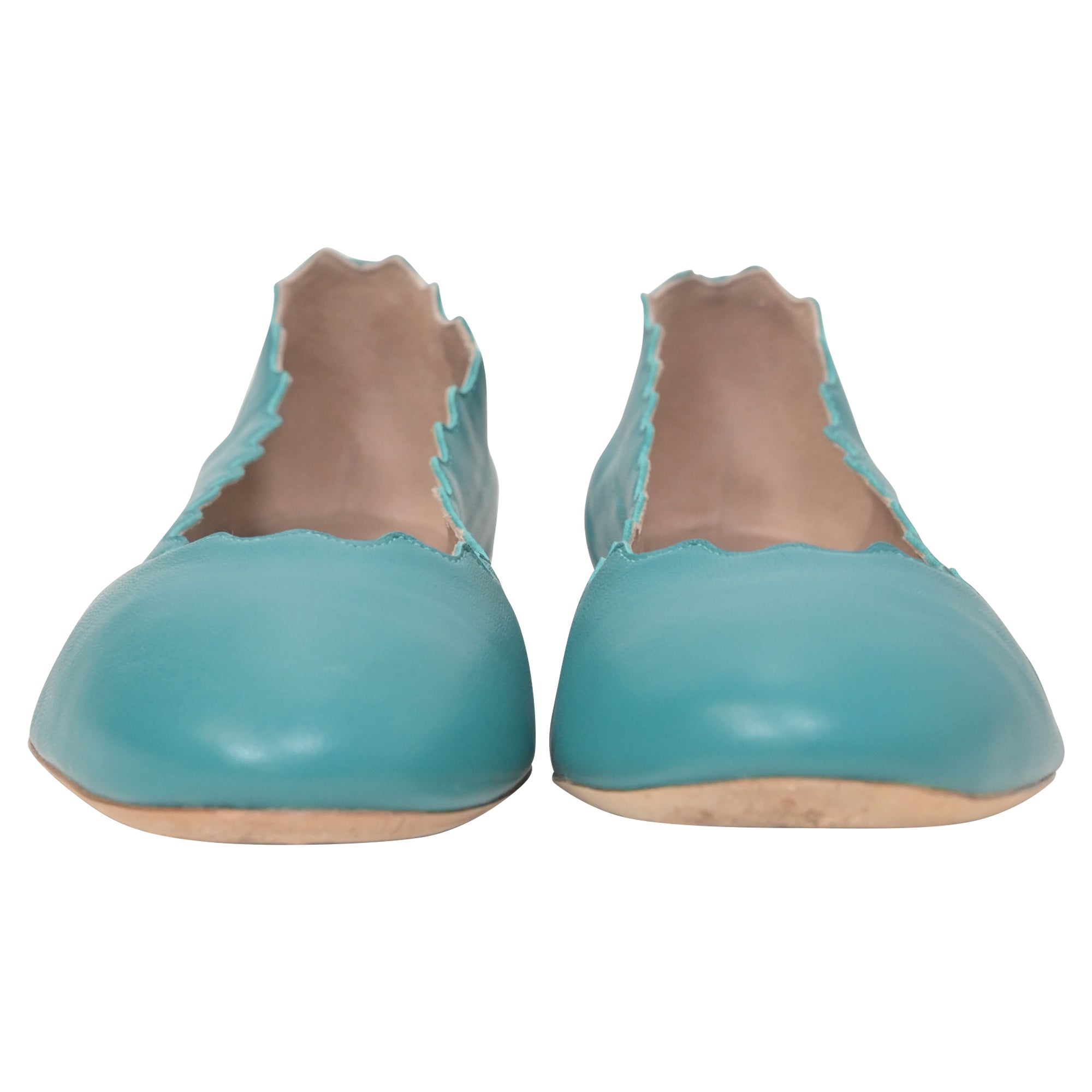 Chloé Lauren Ballet Flats in Green Leather