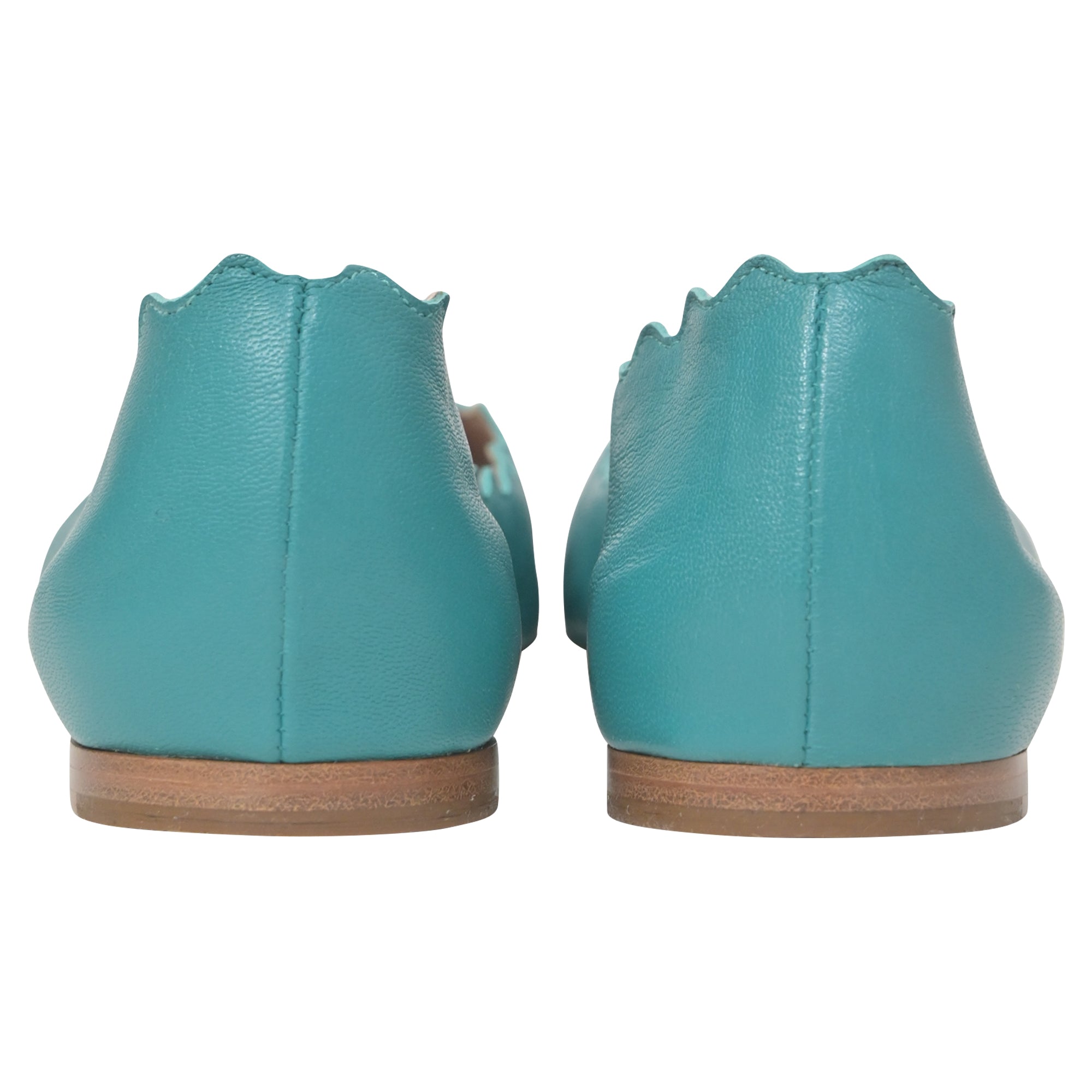 Chloé Lauren Ballet Flats in Green Leather