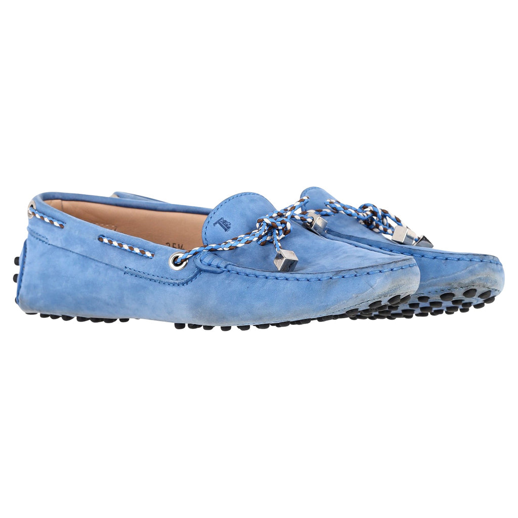 Women's Tod's Gommino Loafers in Light Blue Suede