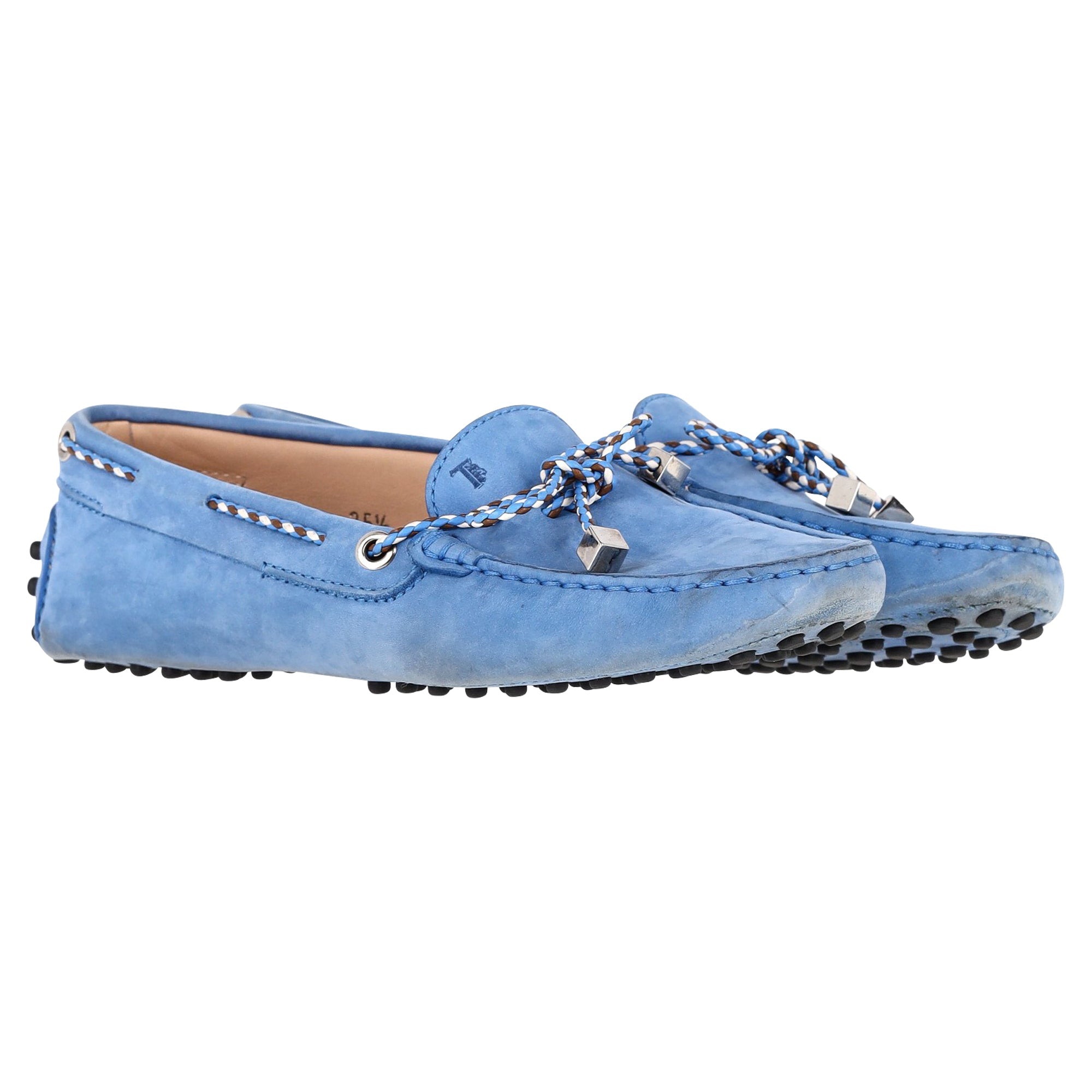 Women's Tod's Gommino Loafers in Light Blue Suede