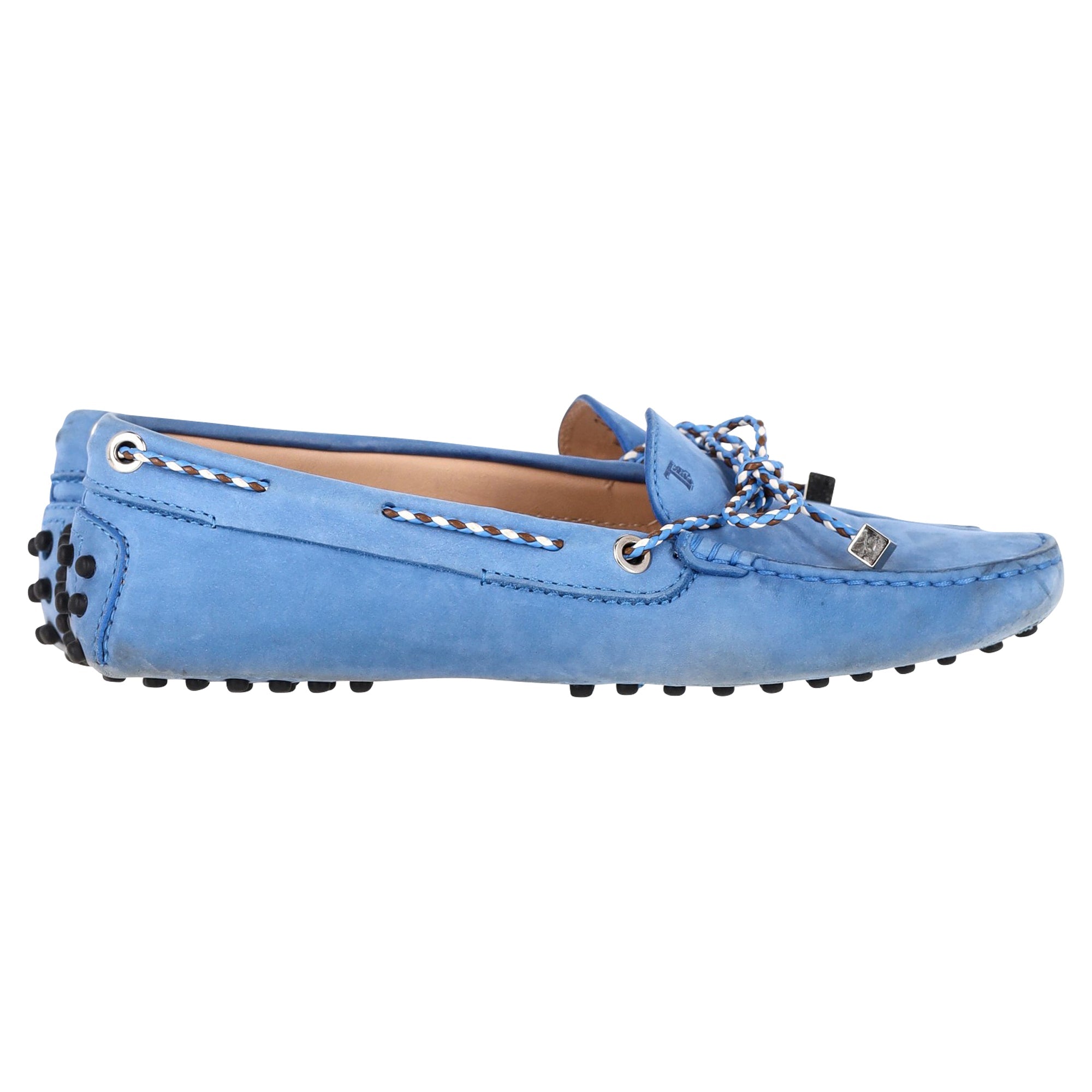 Women's Tod's Gommino Loafers in Light Blue Suede