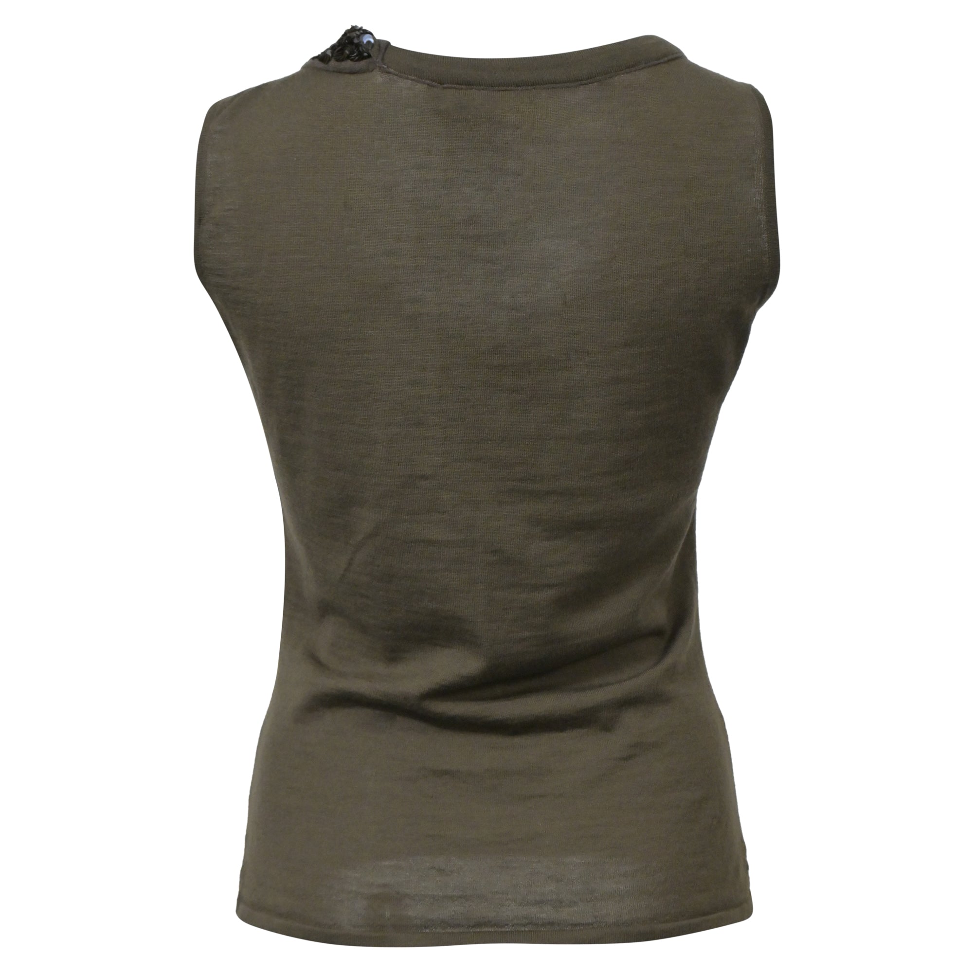 Christian Dior Vest with Sequined Details in Brown Cotton