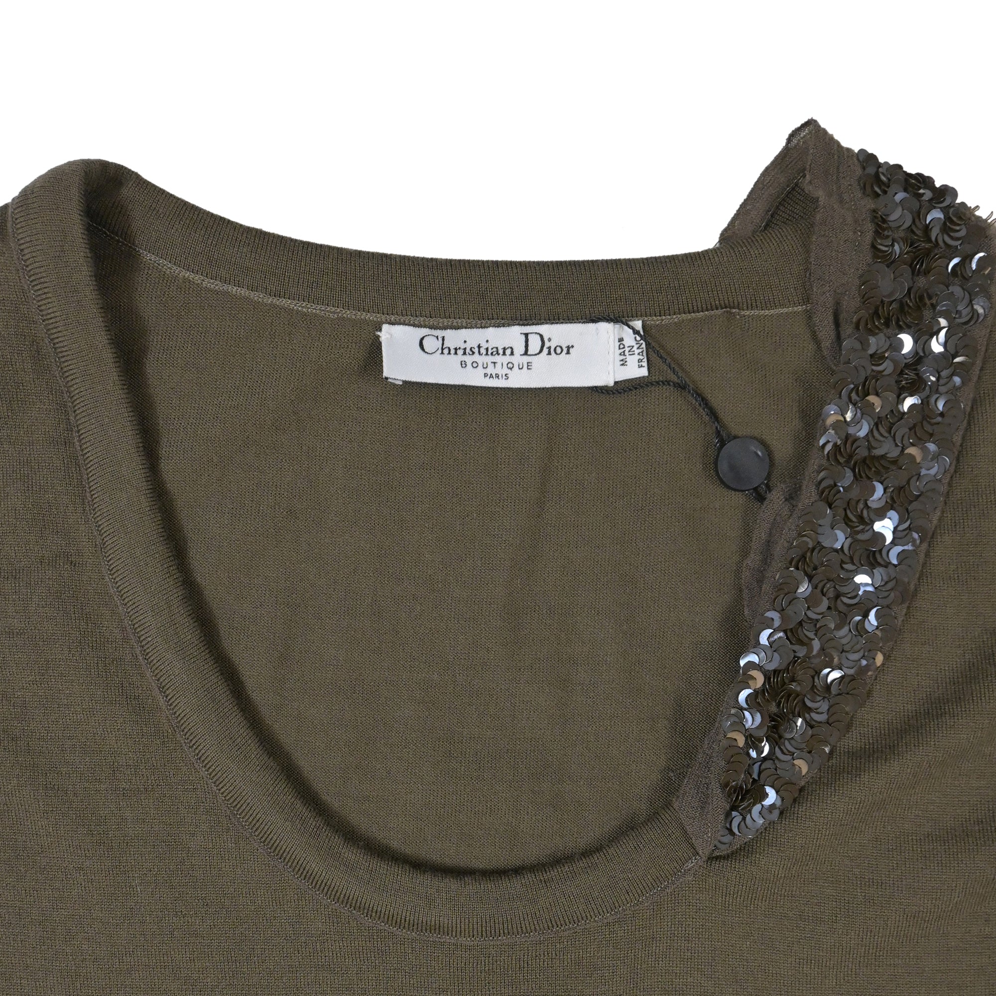 Christian Dior Vest with Sequined Details in Brown Cotton