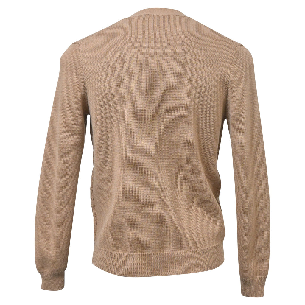 Gucci V-Neck GG Pattern igan in Brown Wool