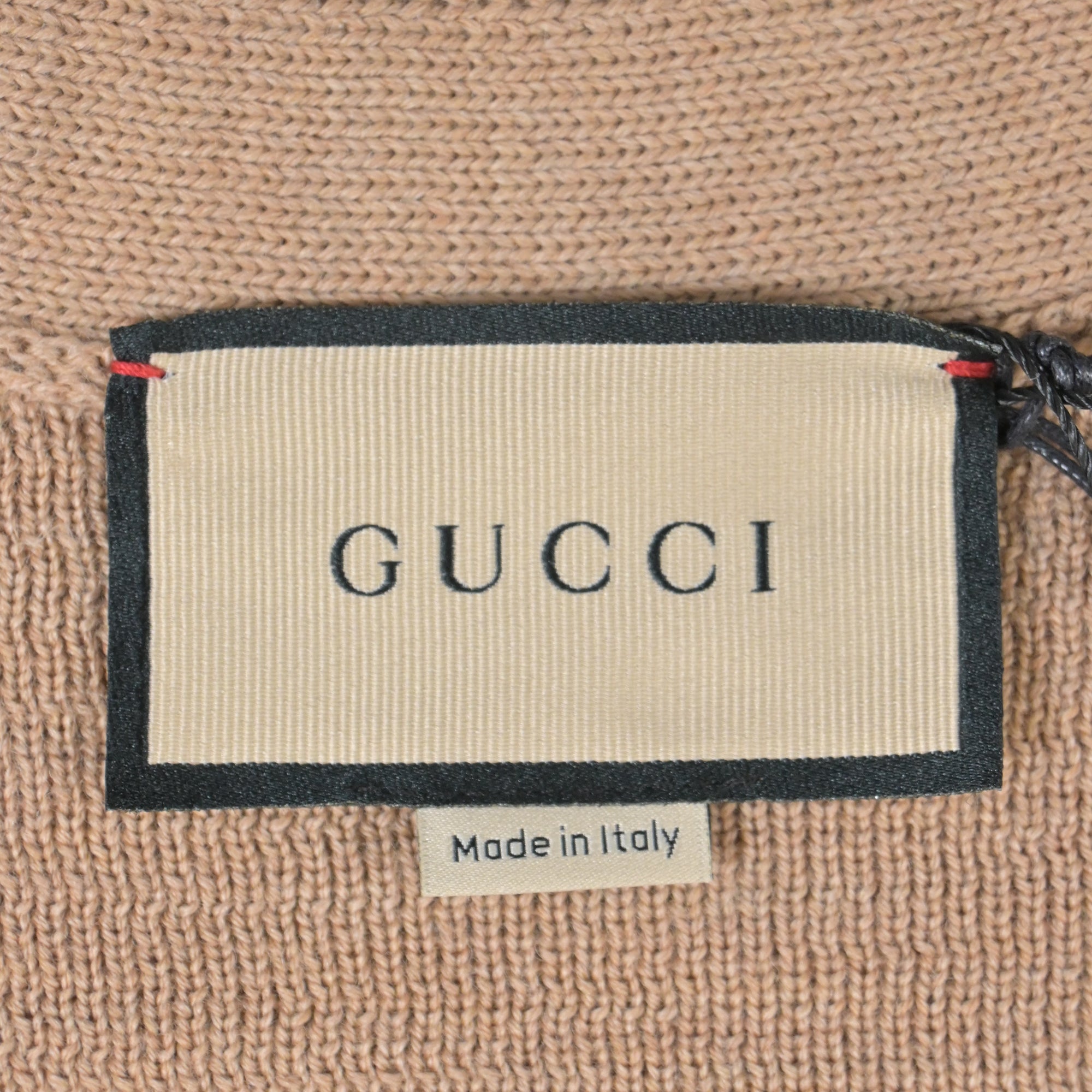 Gucci V-Neck GG Pattern igan in Brown Wool