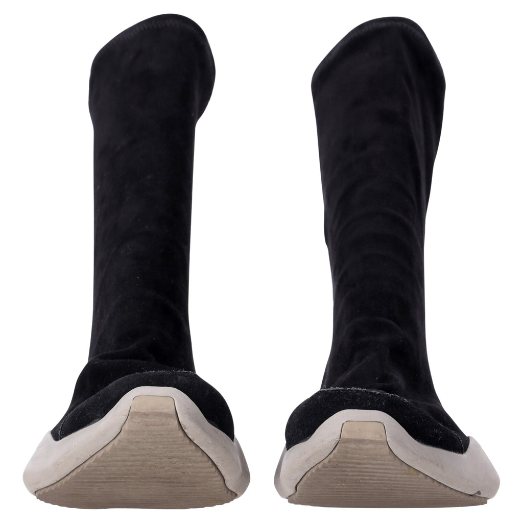 Men's Rick Owens x Adidas Sock Runner Sneakers in Black Suede