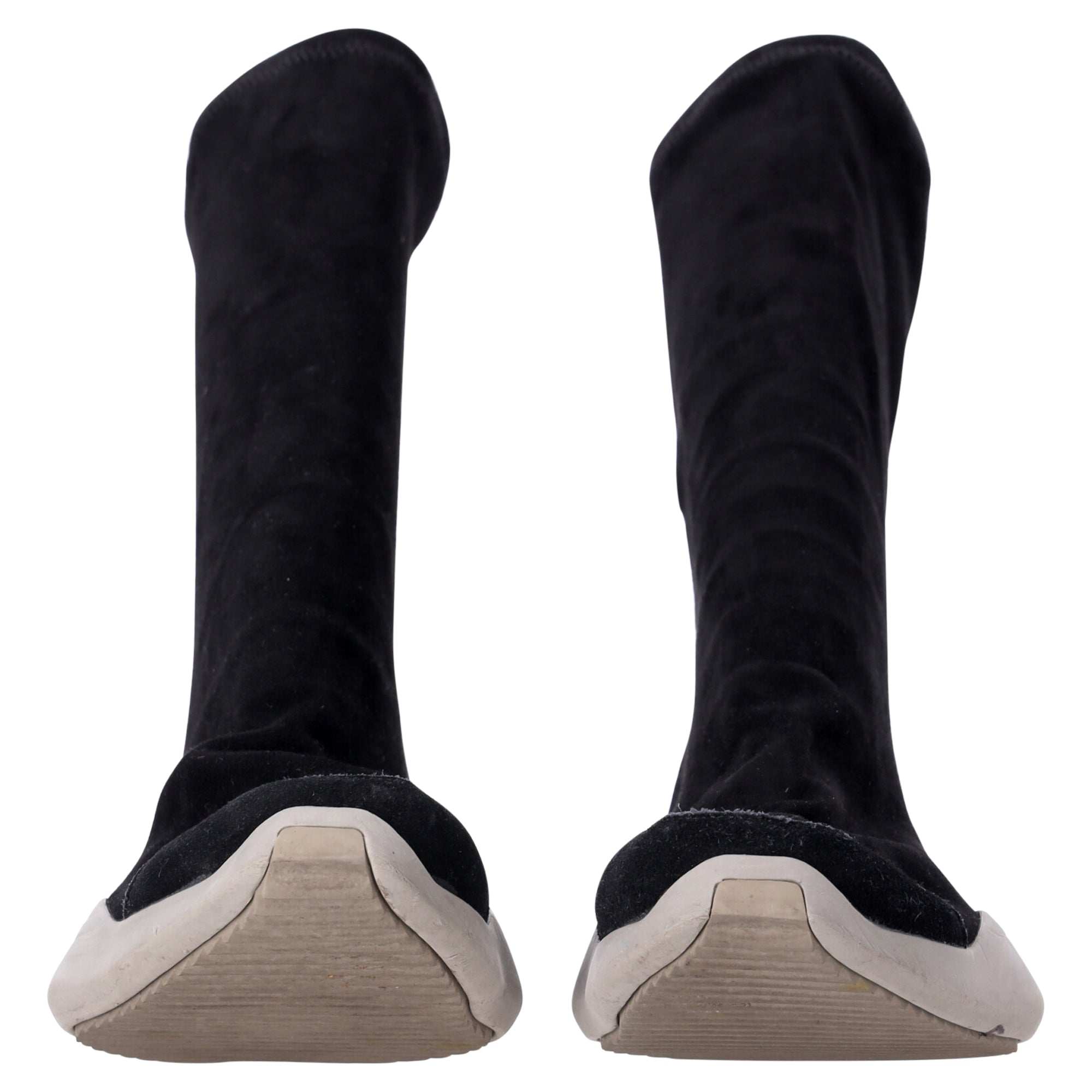Men's Rick Owens x Adidas Sock Runner Sneakers in Black Suede