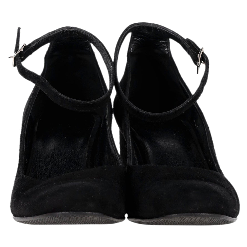 Women's Saint Laurent Babies Ankle Strap Pumps in Black Suede