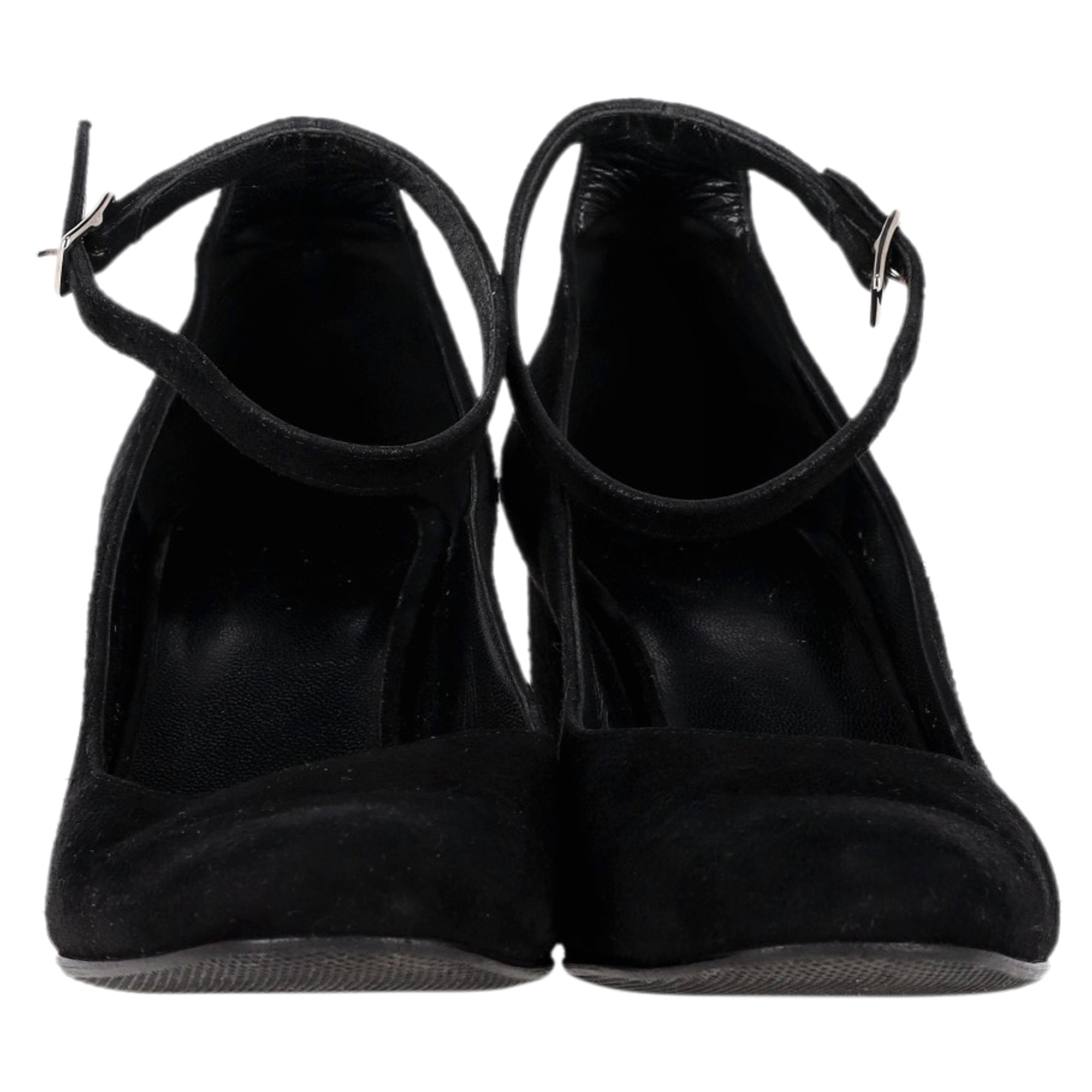 Women's Saint Laurent Babies Ankle Strap Pumps in Black Suede