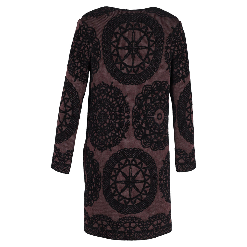 M Missoni Patterned Knit Short Coat in Brown Viscose
