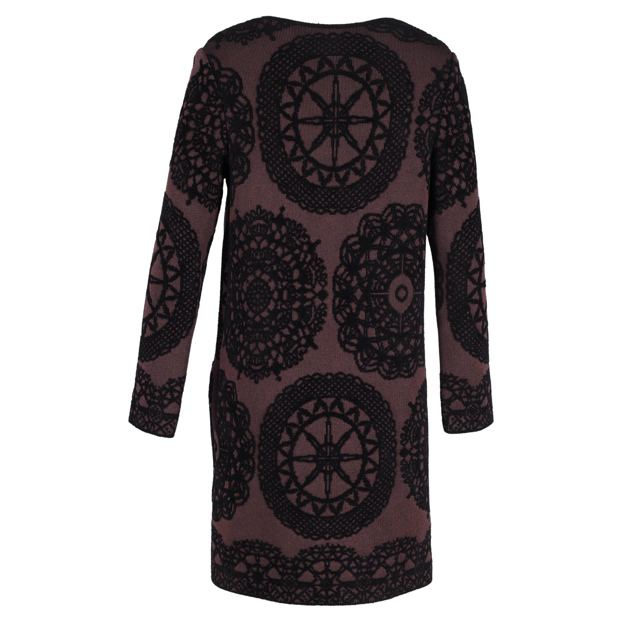 M Missoni Patterned Knit Short Coat in Brown Viscose