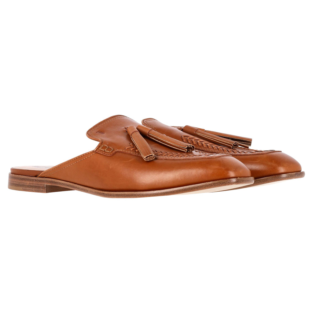 Women's Tod's Flat Mules in Brown Leather