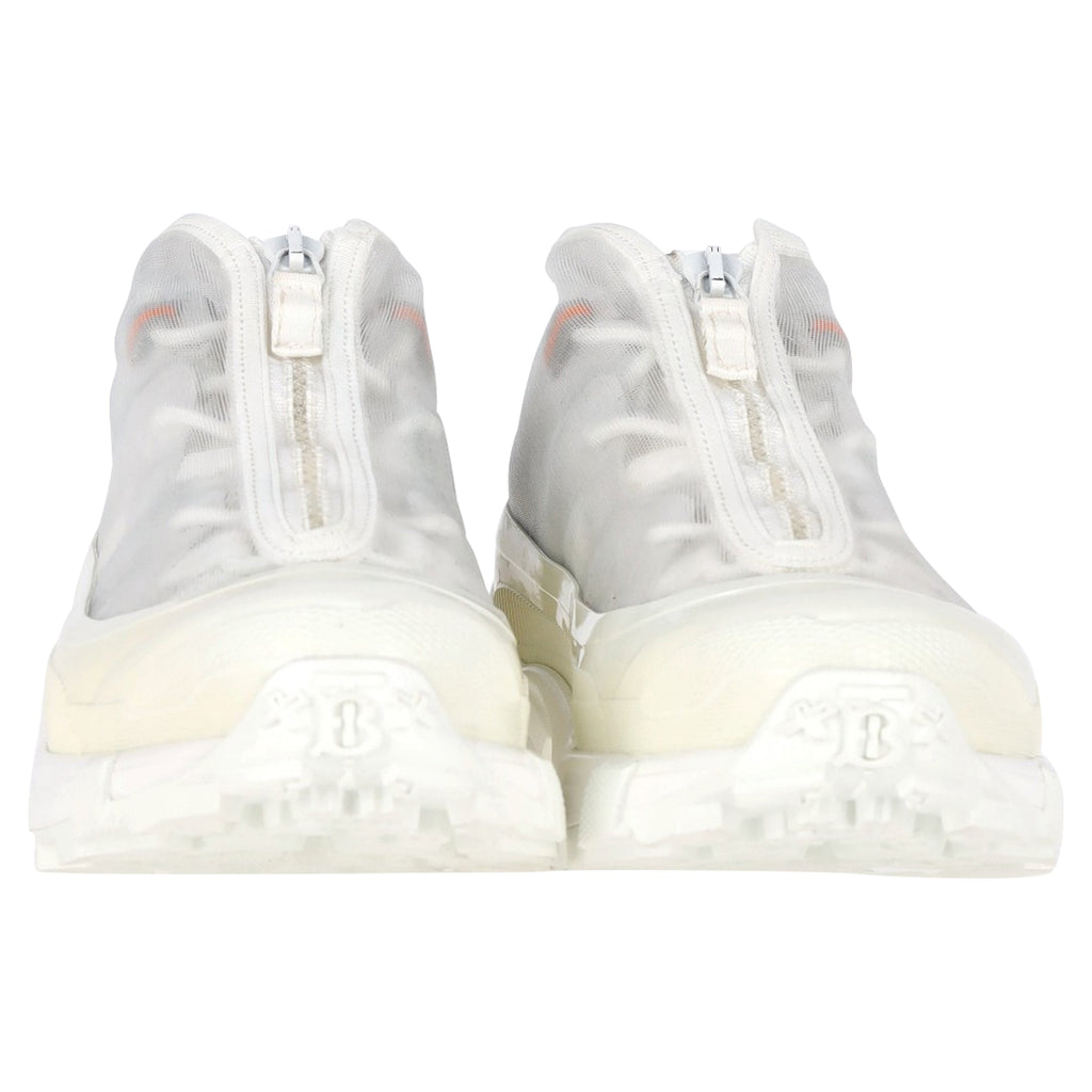 Women's Burberry Arthur Layered Sneakers In White Mesh and Rubber