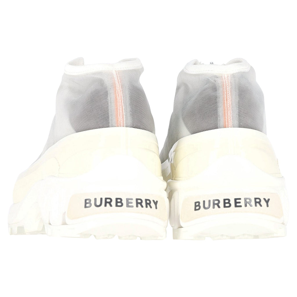 Women's Burberry Arthur Layered Sneakers In White Mesh and Rubber