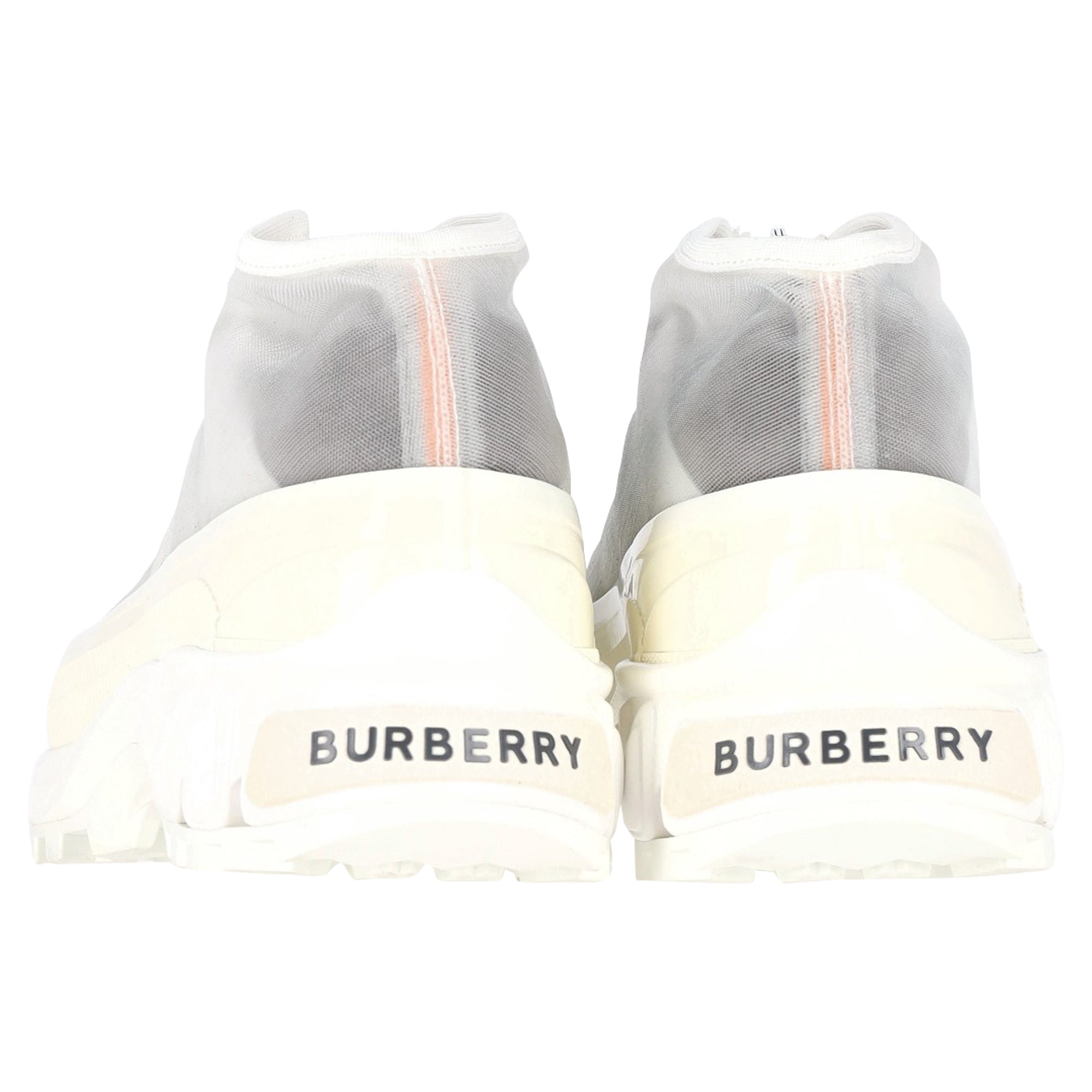 Women's Burberry Arthur Layered Sneakers In White Mesh and Rubber