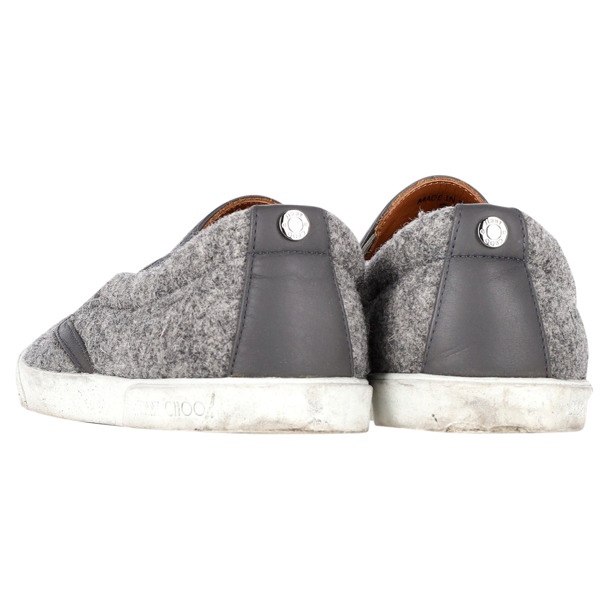 Women's Jimmy Choo Slip-On Loafers in Grey Wool