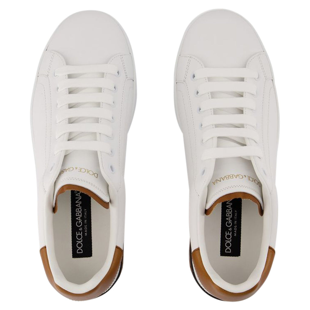 Women's Low Top Sneakers - Dolce&Gabbana - Leather - White