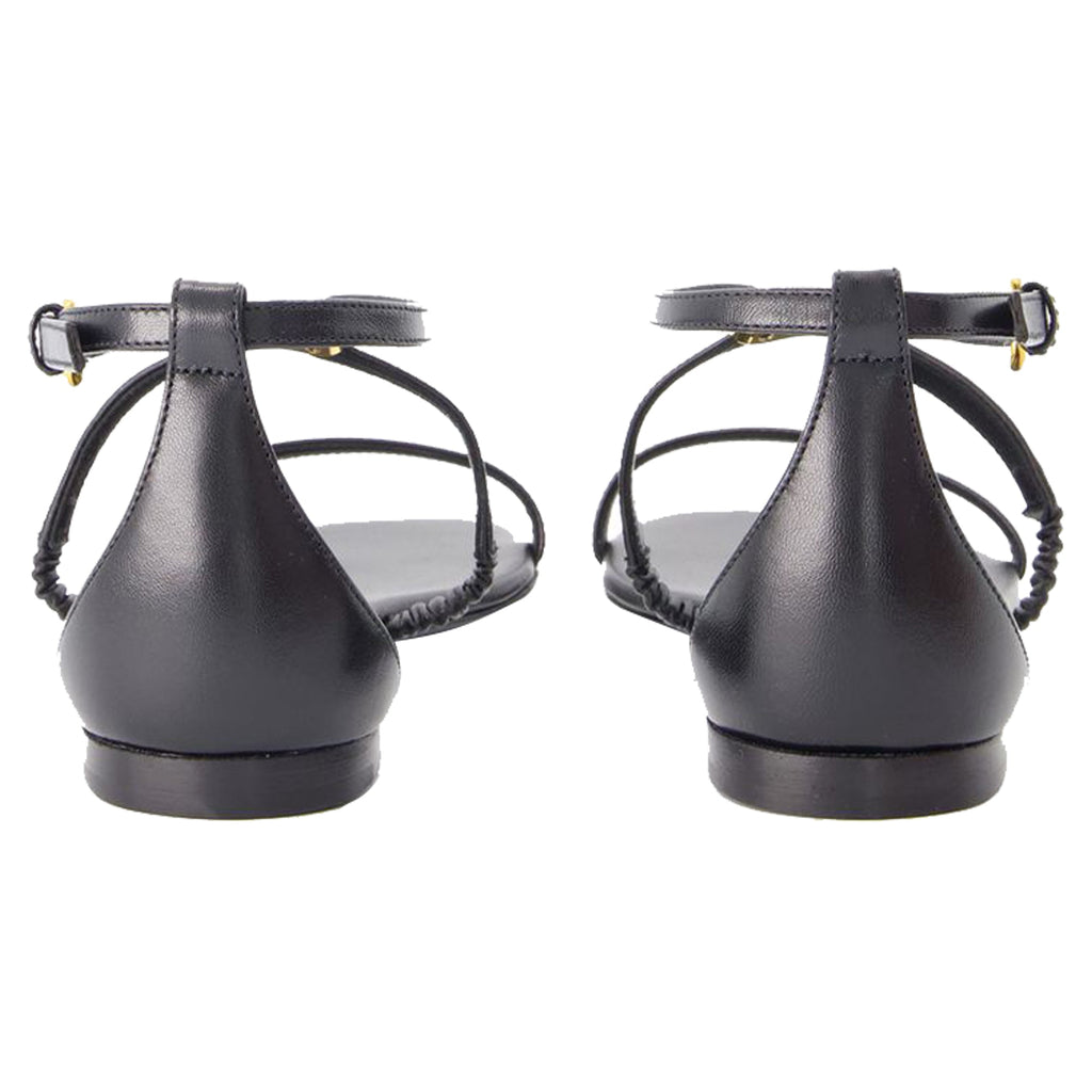 Women's Harness Sandals - Alexander McQueen - Leather - Black/Gold