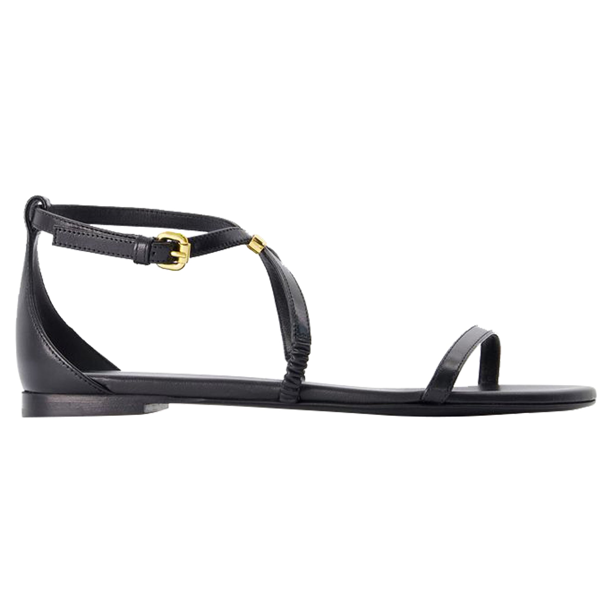 Women's Harness Sandals - Alexander McQueen - Leather - Black/Gold