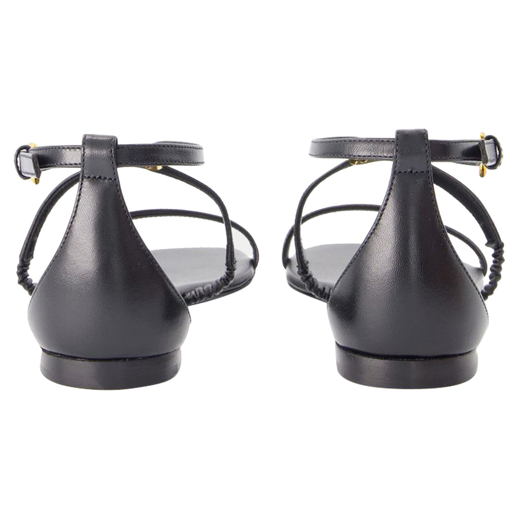 Women's Harness Sandals - Alexander McQueen - Leather - Black/Gold