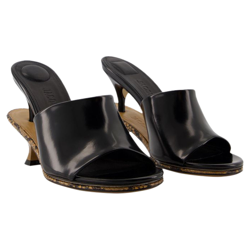 Women's Les Doubles Mules Sandals - Jacquemus - Leather - Black