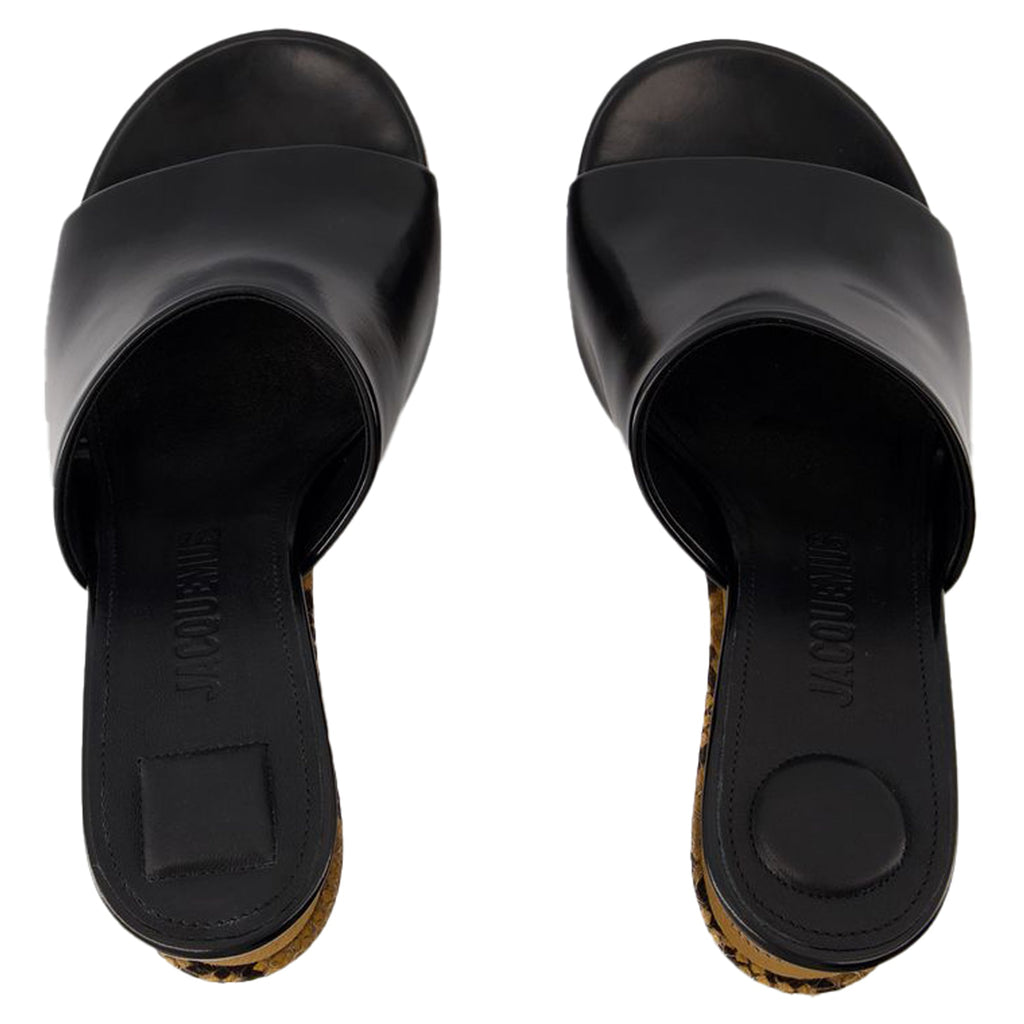Women's Les Doubles Mules Sandals - Jacquemus - Leather - Black