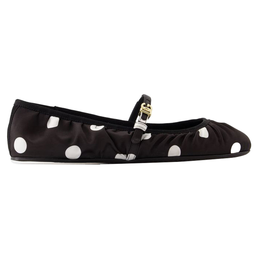 Women's Ballerinas - Dolce&Gabbana - Cotton - Black/White