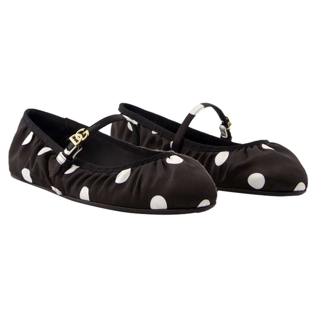 Women's Ballerinas - Dolce&Gabbana - Cotton - Black/White