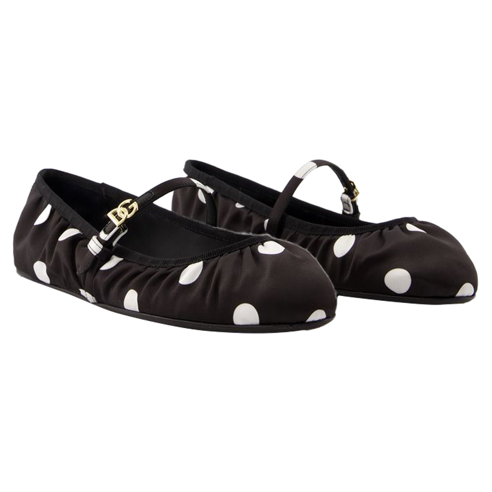 Women's Ballerinas - Dolce&Gabbana - Cotton - Black/White