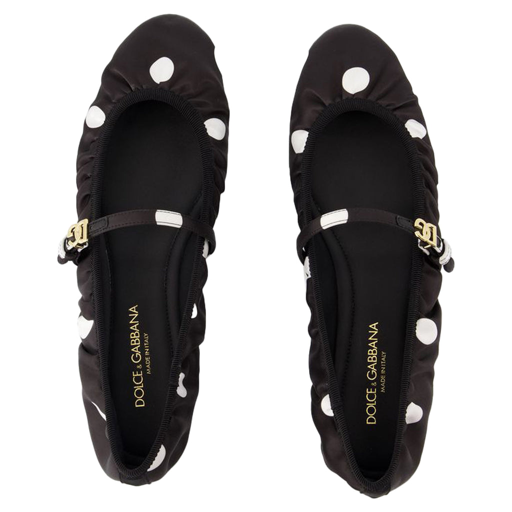 Women's Ballerinas - Dolce&Gabbana - Cotton - Black/White
