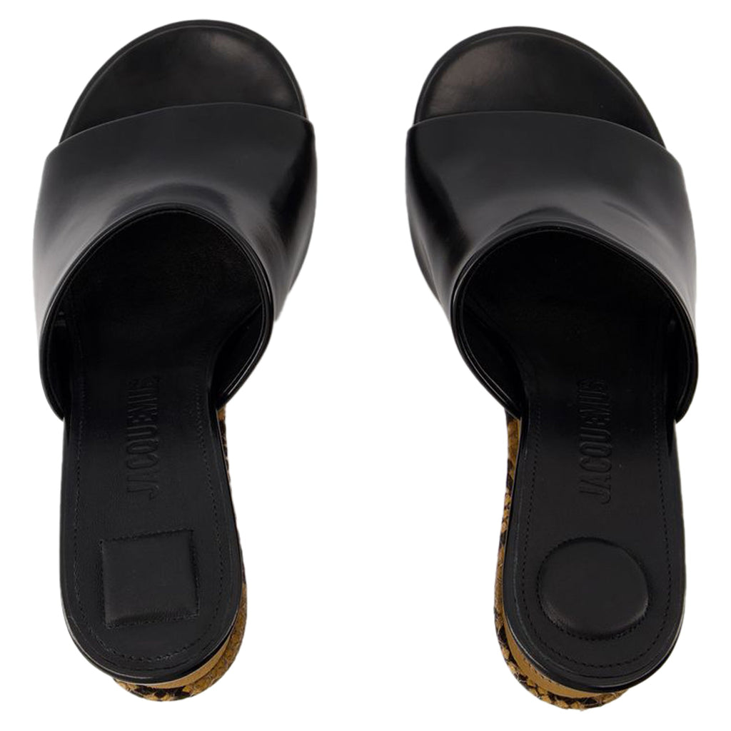 Women's Les Doubles Mules Sandals - Jacquemus - Leather - Black