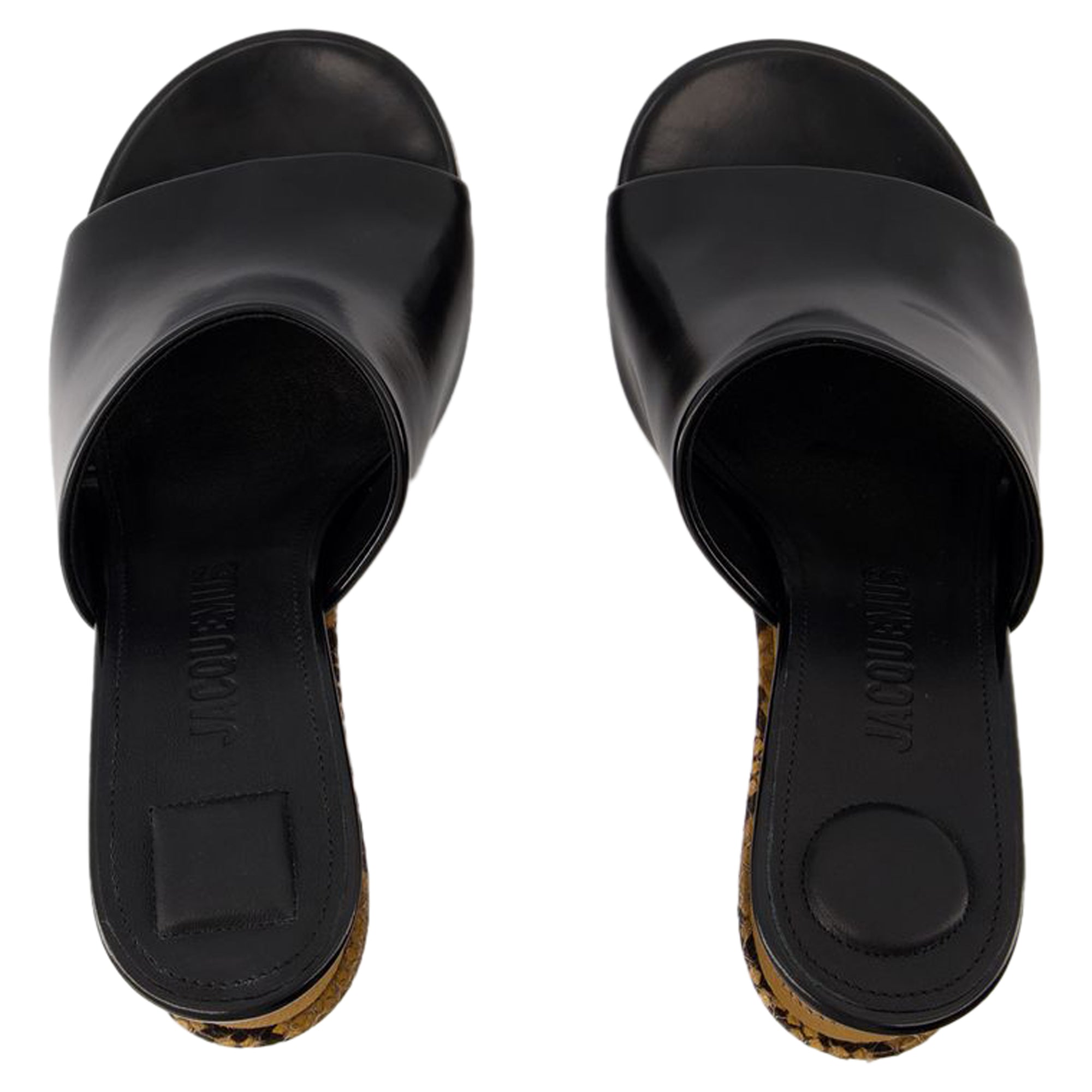 Women's Les Doubles Mules Sandals - Jacquemus - Leather - Black